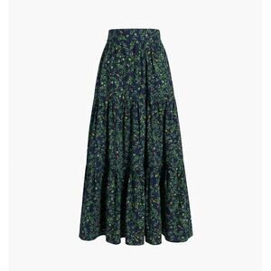 Hill House Home The Camilla Maxi Skirt S Midnight Garden Cotton Tiered